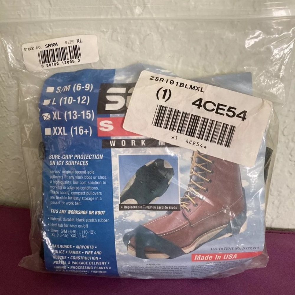 New! Servus Studs Anti-Slip Ice Grip Tungsten Carbide SR101 Slip On XL 13-15